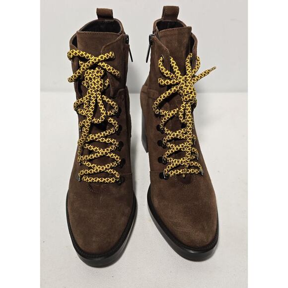 Aquatalia Ihana Brown Suede Water Resistant Lace-Up Zip Boot Women’s Size US 10 - Picture 2 of 10